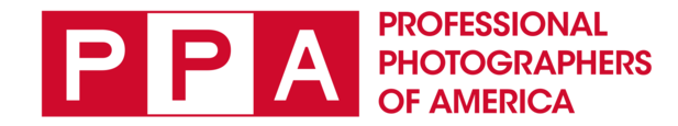Professional Photographers of America red logo with text on transparent background.