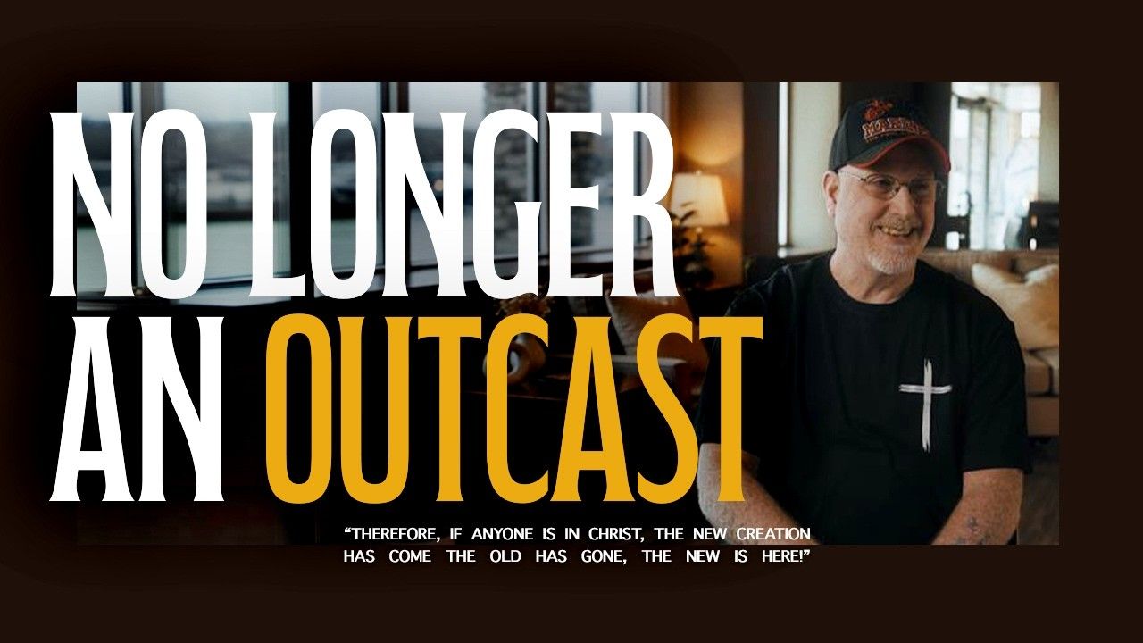 Five promotional posters for a film titled 'No Longer an Outcast' arranged in a horizontal row.