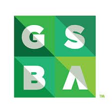 GSBA logo with green overlapping squares and white letters on a white background.