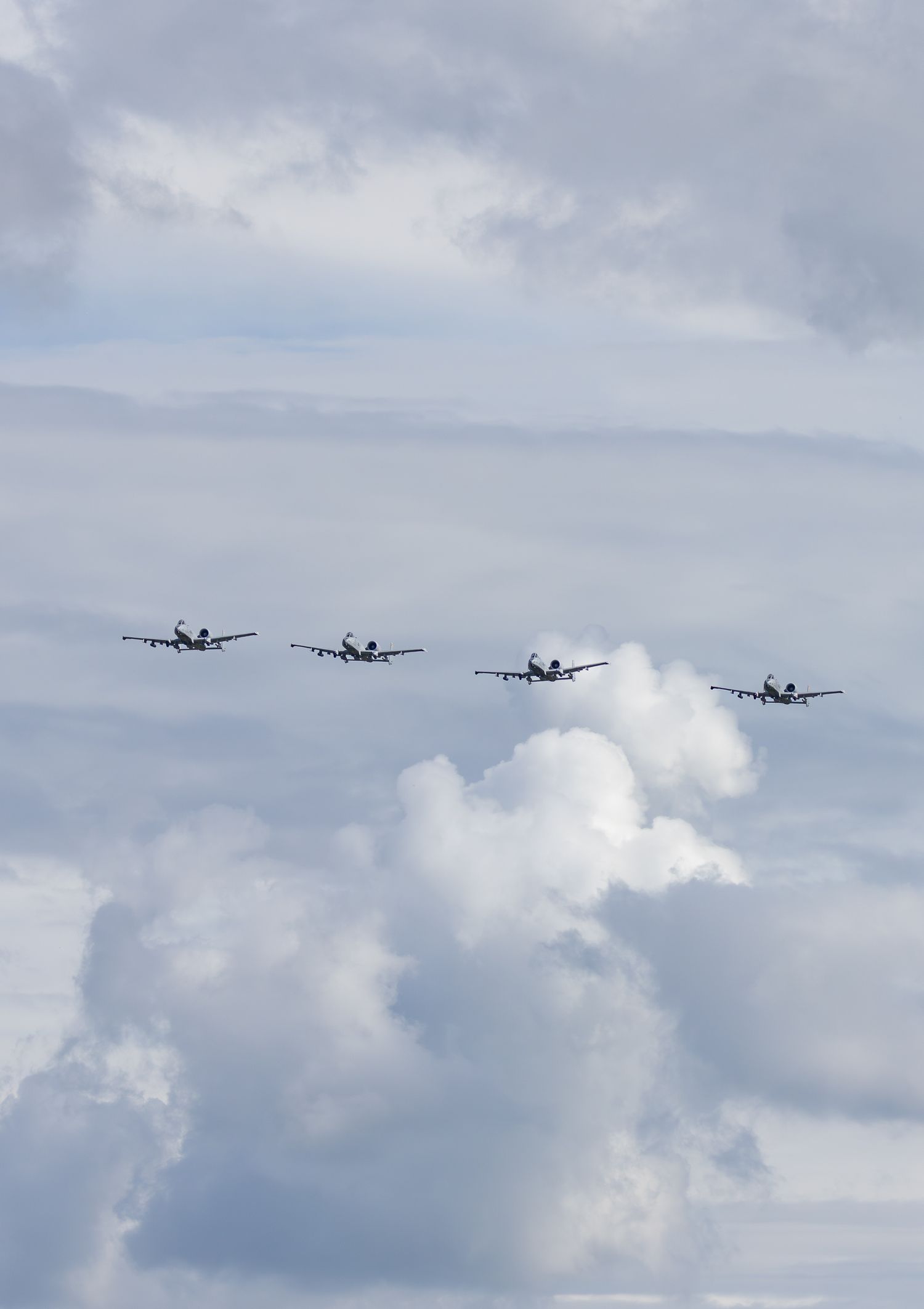 Four A-10 Warthogs flying in formation