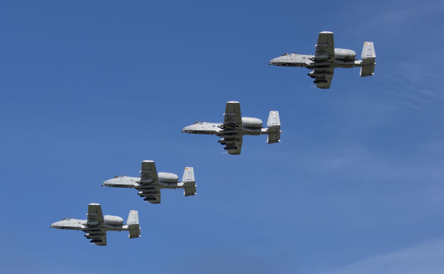 Four A-10 Warthogs flying in formation