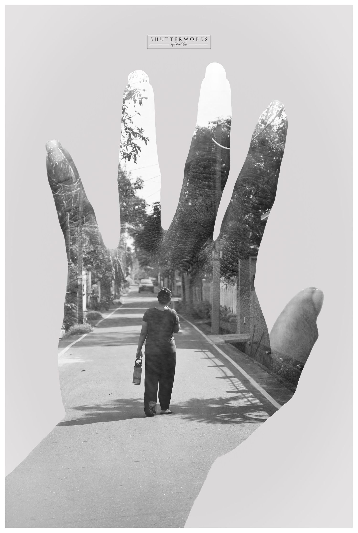 Double Exposure Photography | Road through Hand