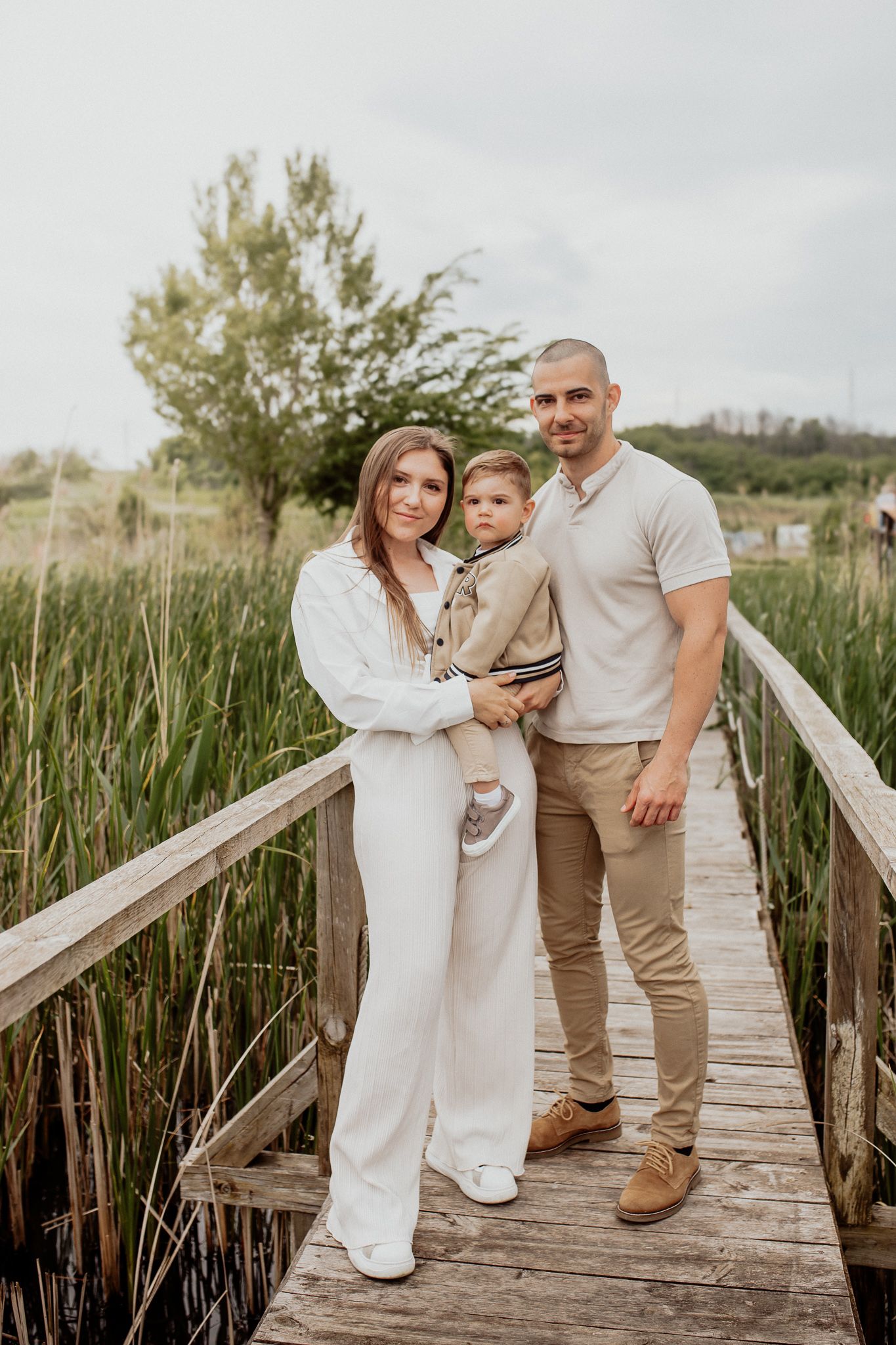 Family portrait during an outdoor photography session in Burgas, Bulgaria