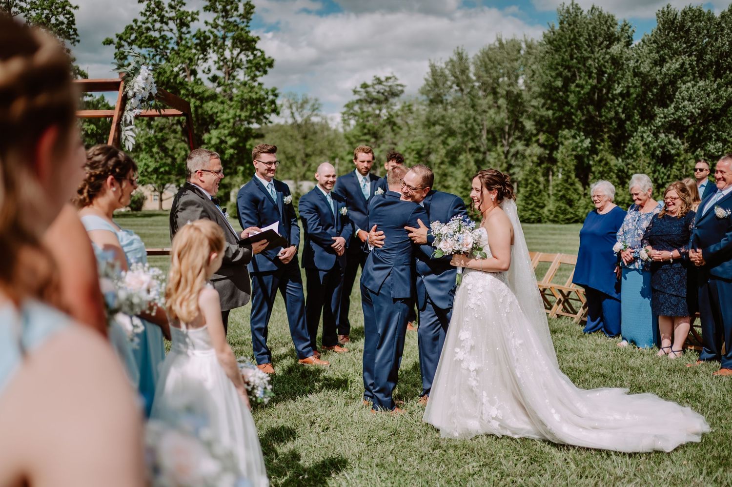 Outdoor wedding ceremony at Homestead In The Hollow in Brazil, Indiana. Terre Haute wedding photographer
