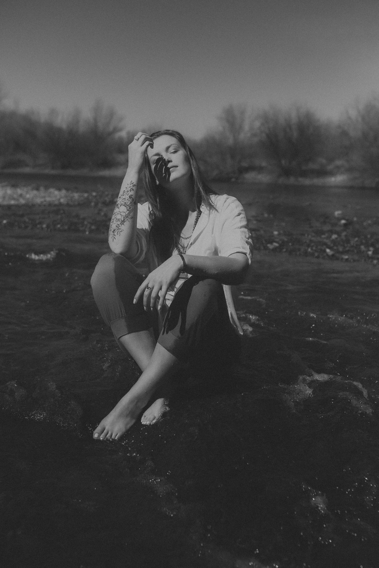 Arizona Creative Moody Black and White Model Photoshoot