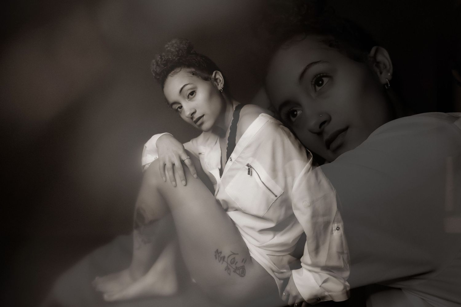 Arizona Black and white and Moody Styled Portraits in studio