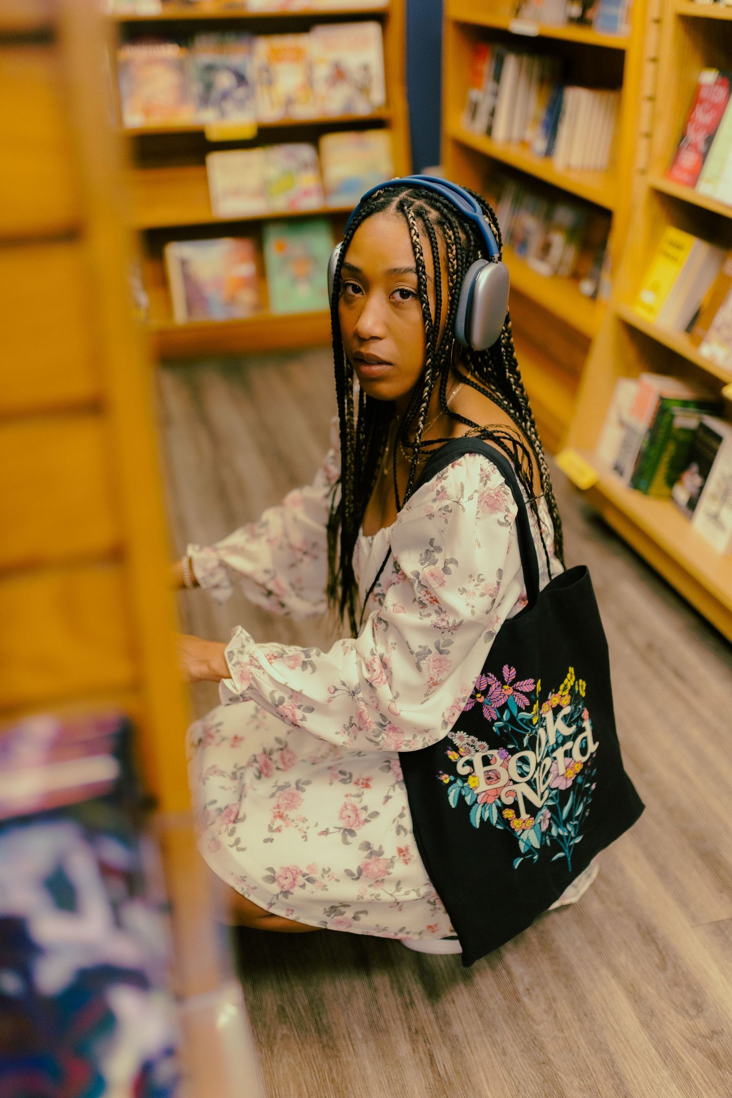 Arizona Creative Moody Poetic Colorful portraits for models in a library