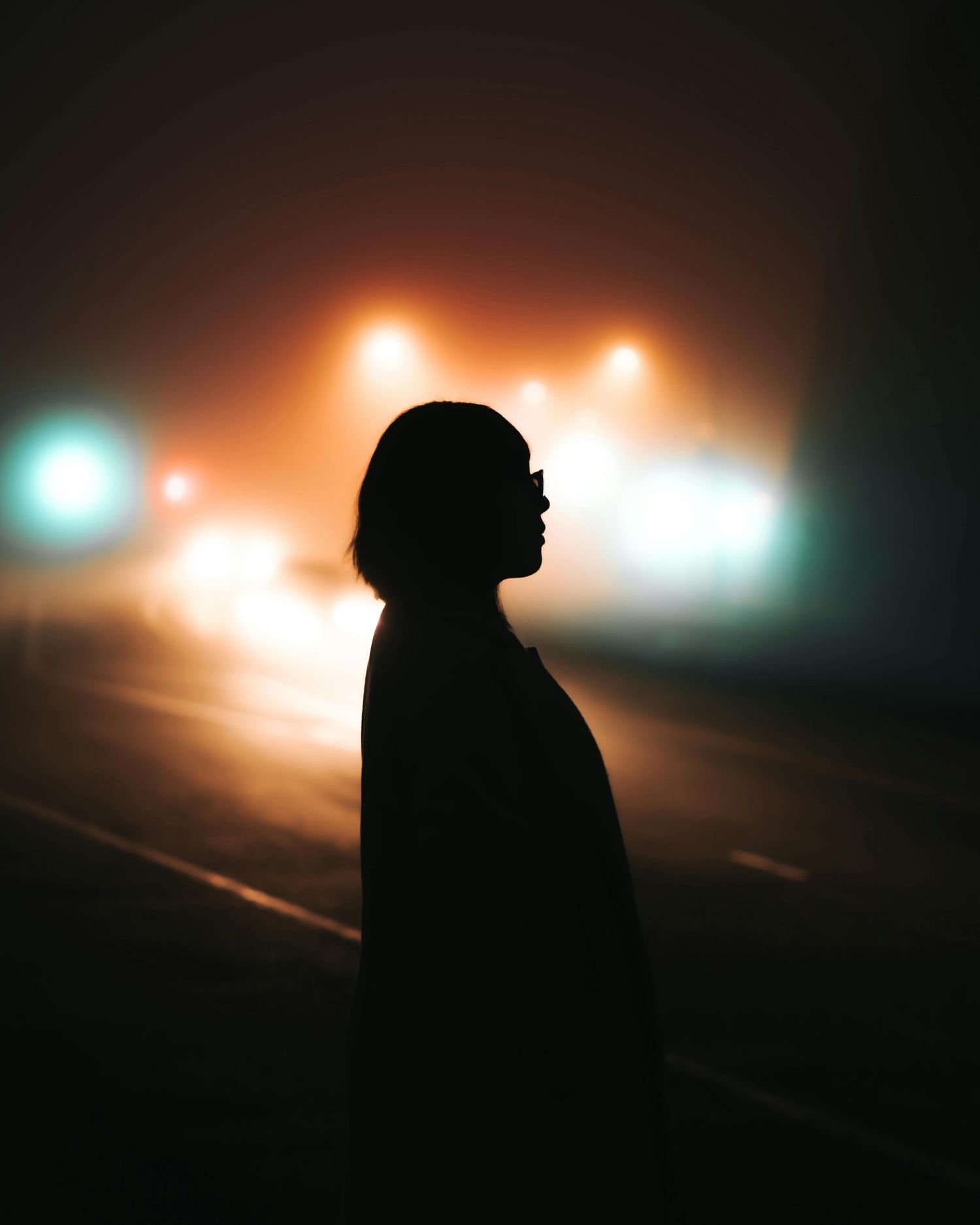 Urban city light background during a portrait photography session