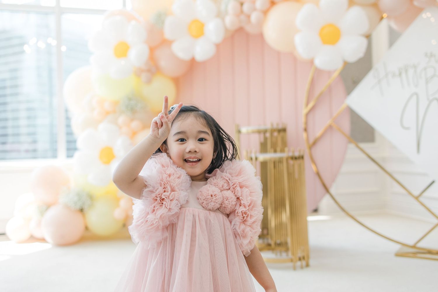 A little girl celebrating her birthday in Toronto