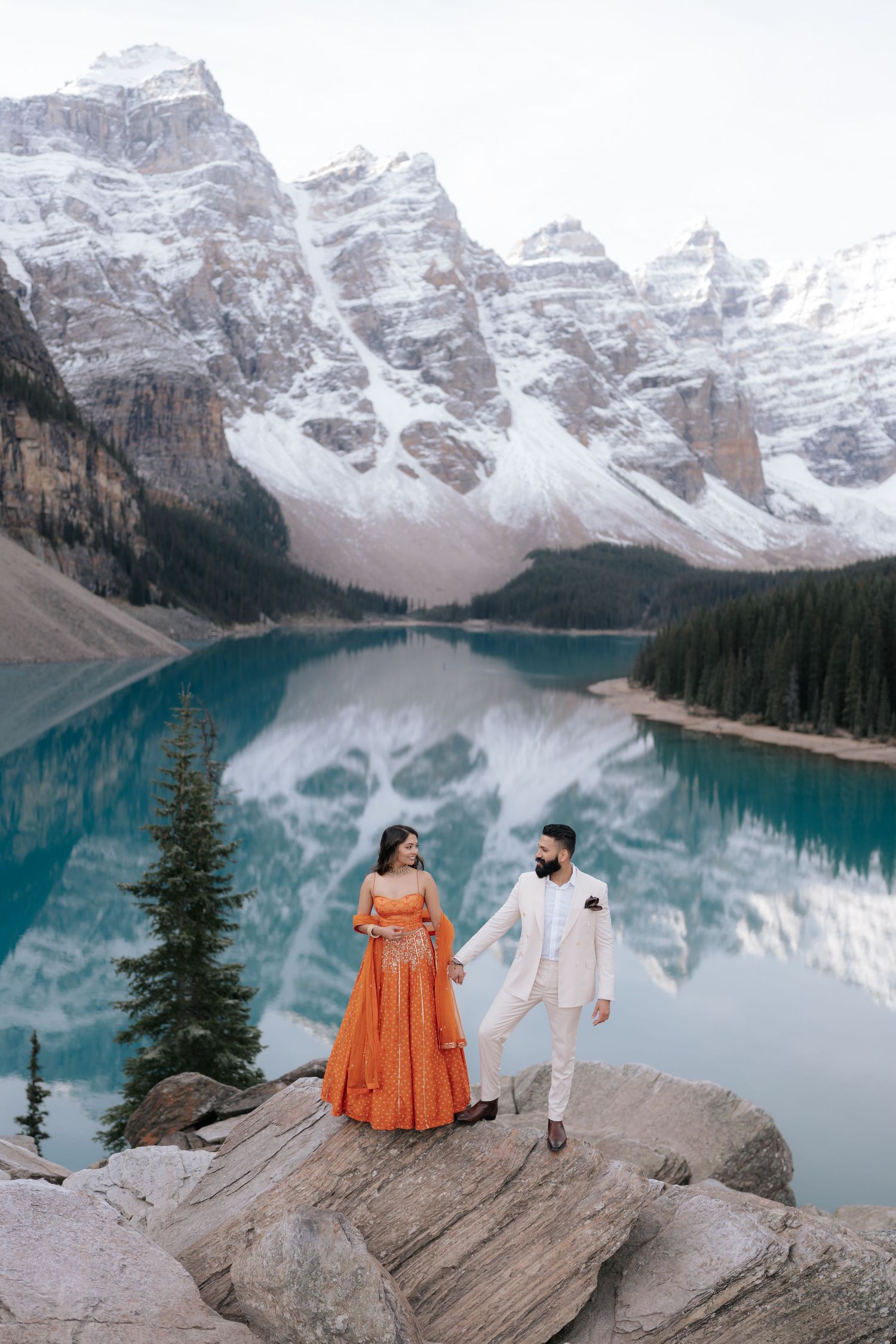 Couple portrait in Banff National Park Canadian Rockies