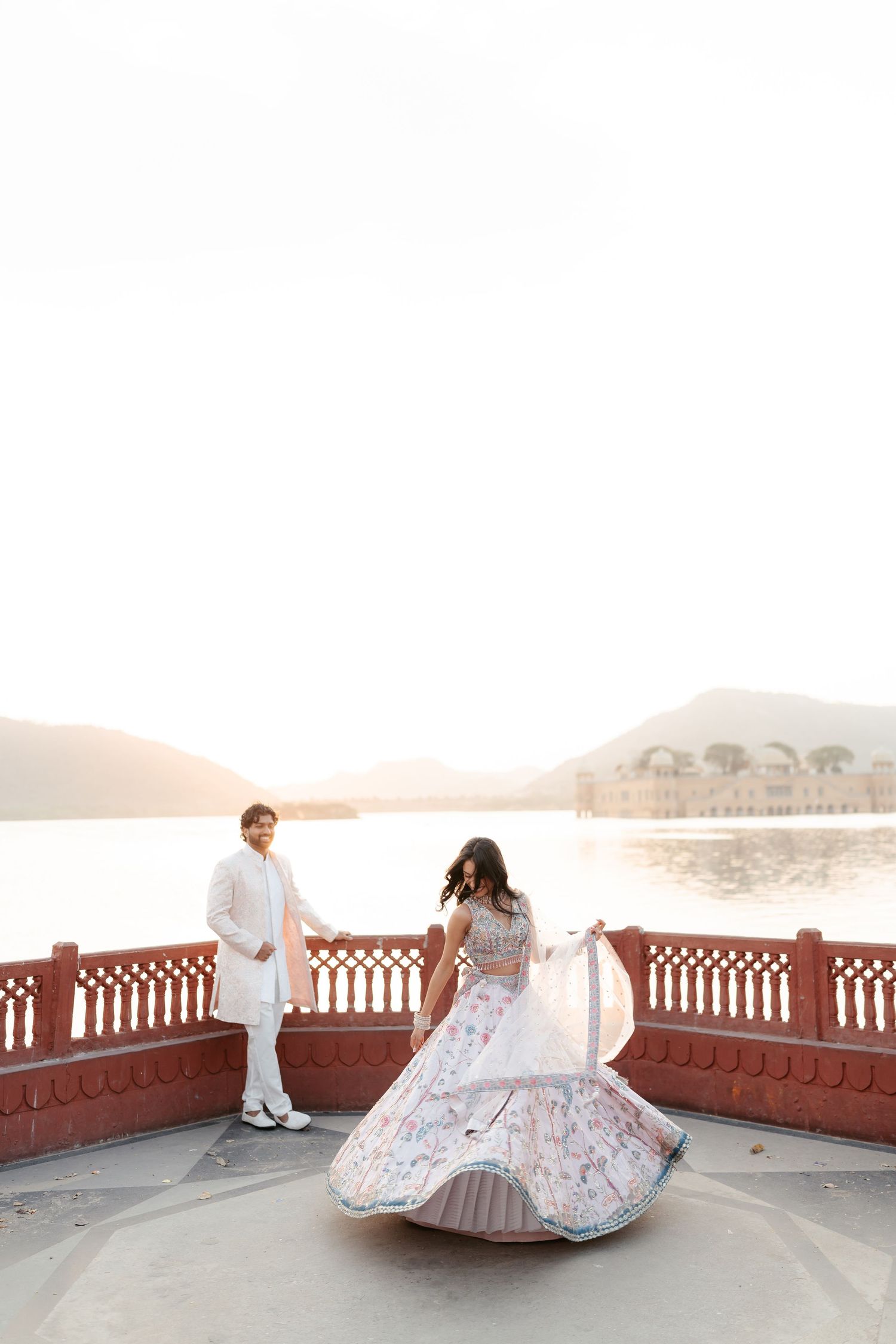 Jaipur engagement shoot at Jal Mahal