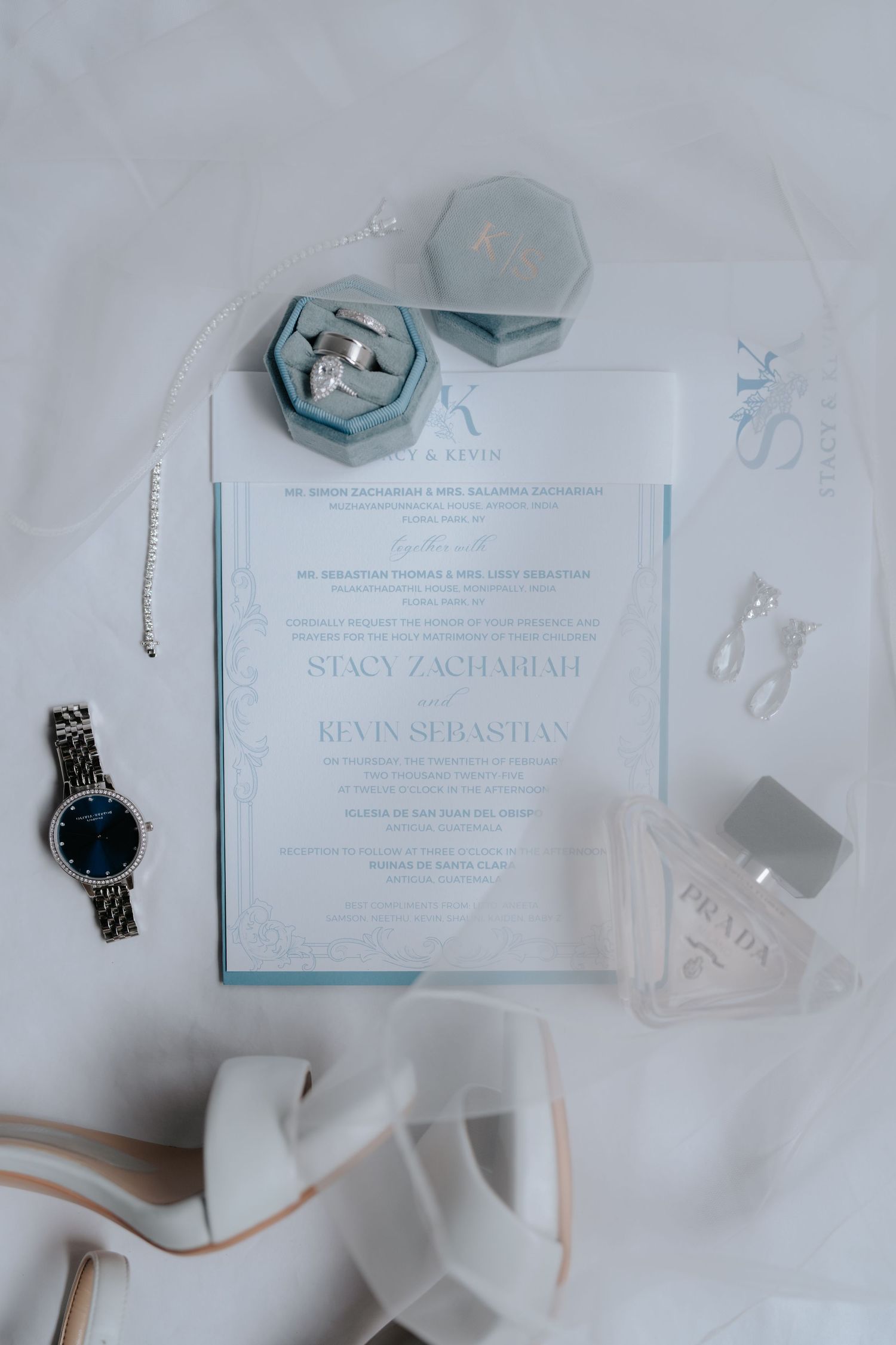 Wedding details and attire during South Indian Catholic wedding Antigua Guatemala
