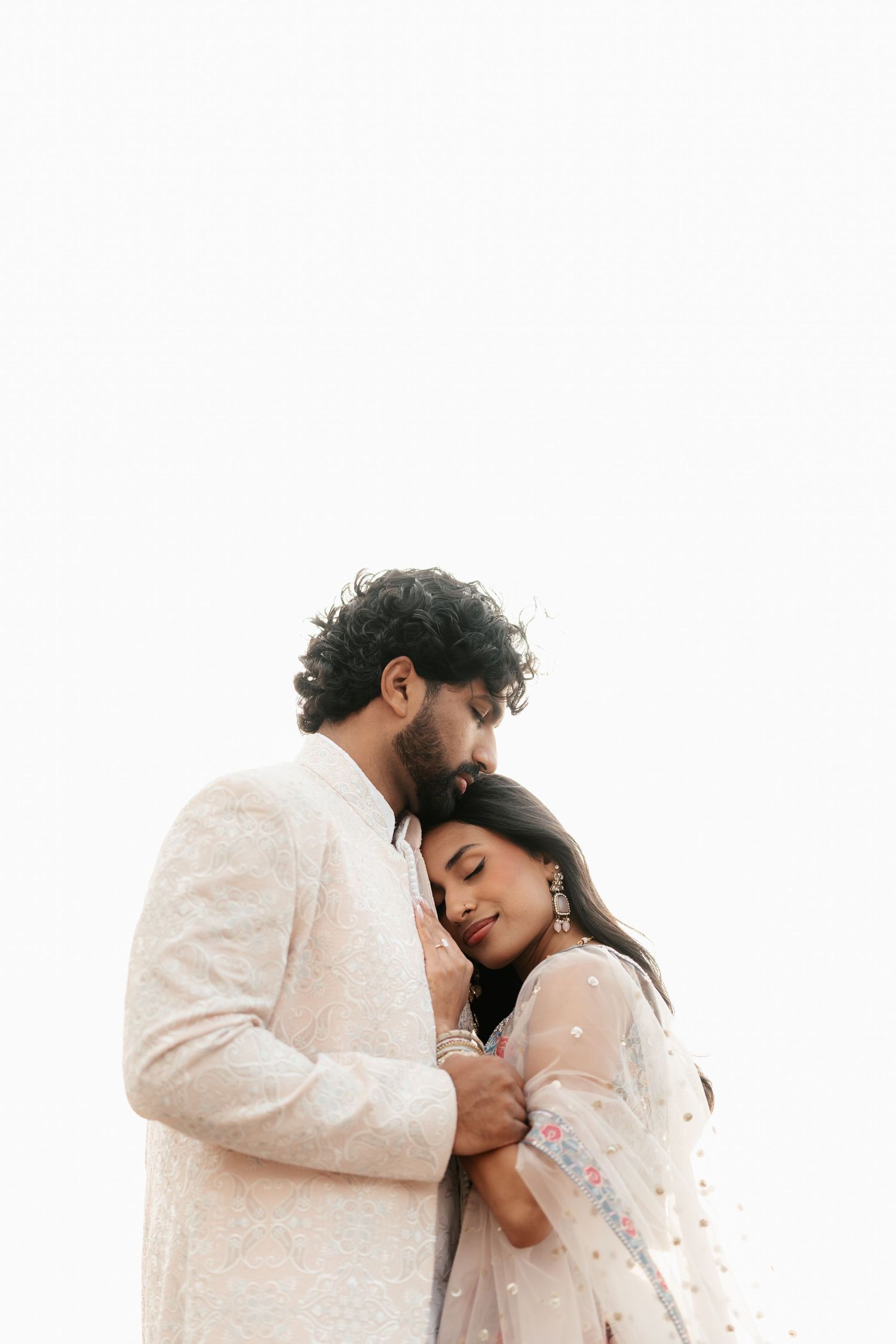Couple portrait at Amber Fort Jaipur during sunrise pre wedding shoot