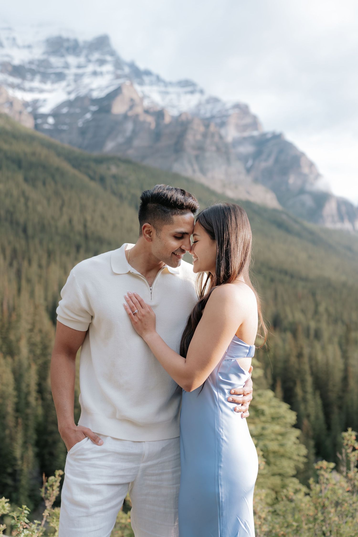 Sunrise proposal at Moraine Lake in Banff National Park