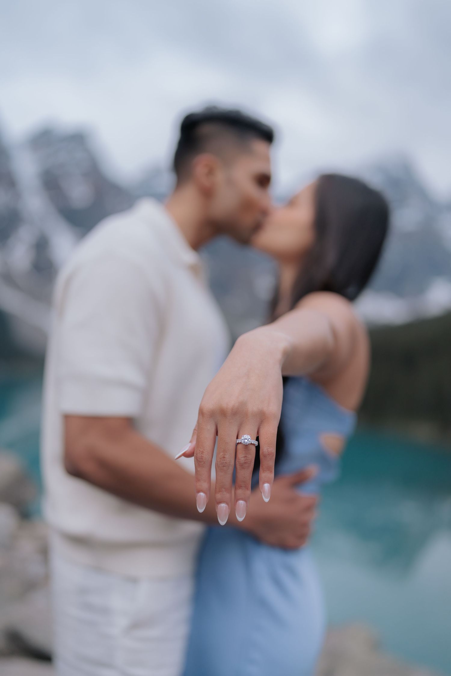Sunrise proposal at Moraine Lake in Banff National Park