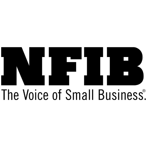 Black NFIB logo with tagline 'The Voice of Small Business' on white background.