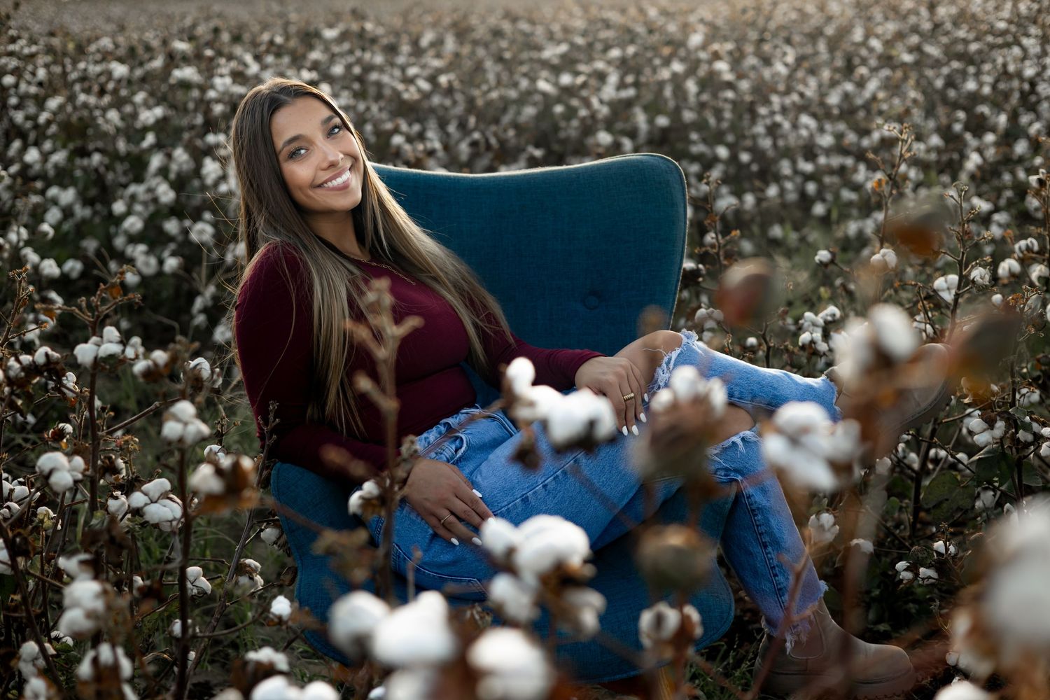High School Senior Cotton field Mini photography photographer Cleveland Mississippi