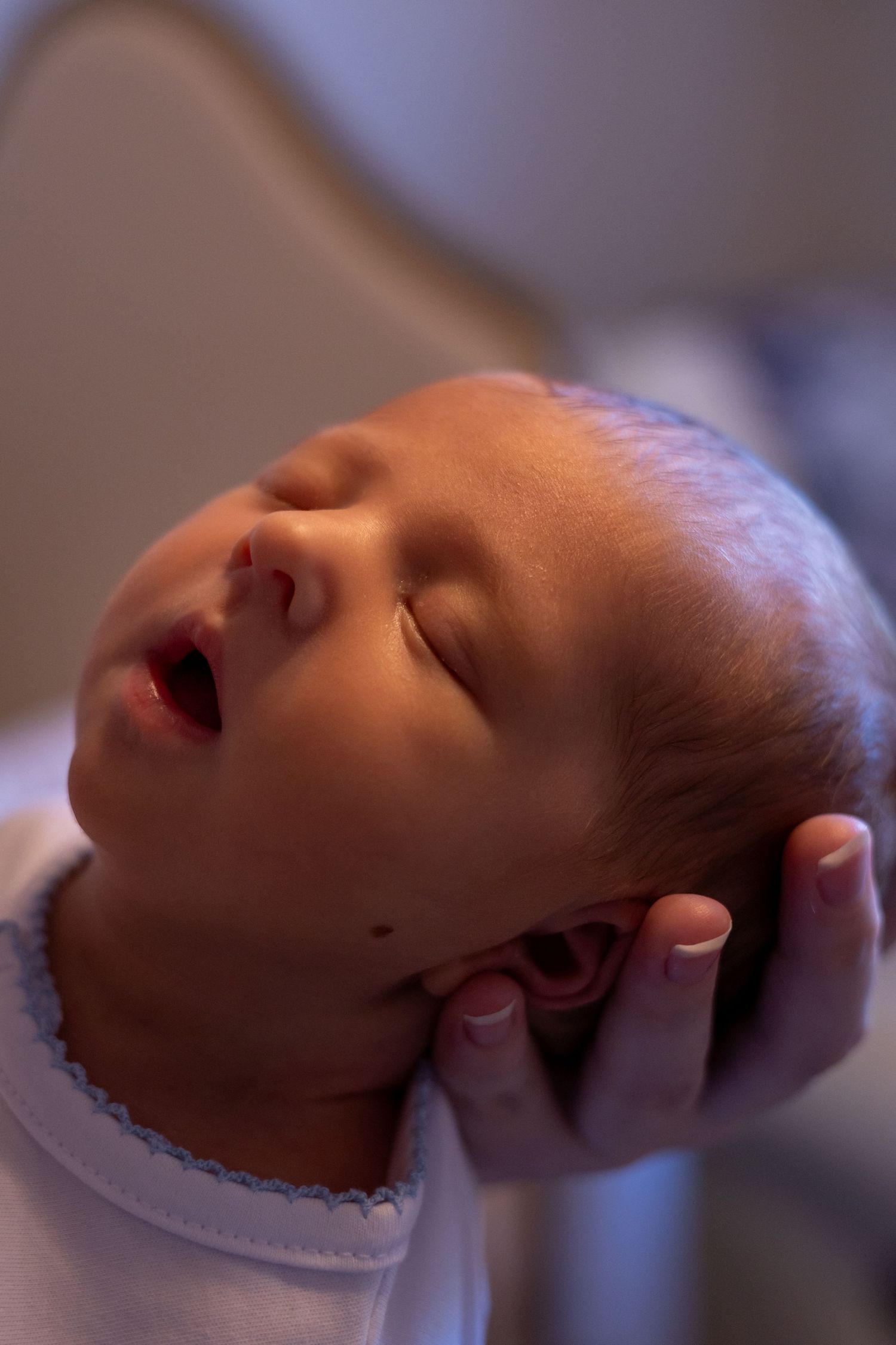 In home newborn session photographer infant Cleveland Mississippi