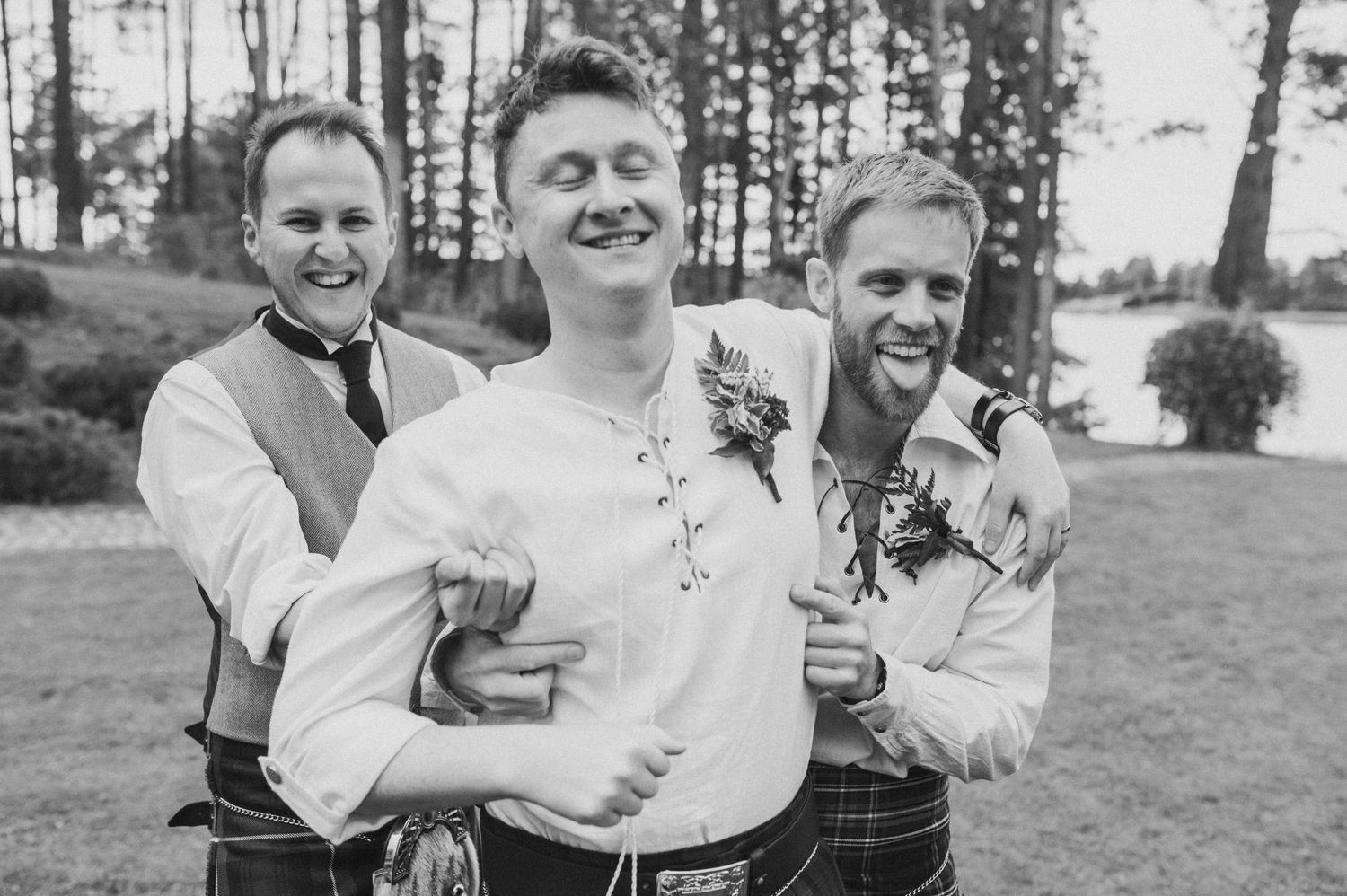 Friends celebrate with drinks outdoors in a candid photo series.