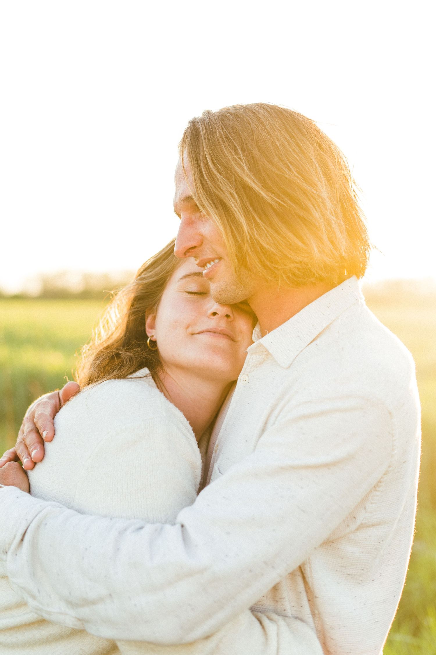 Photo couple sunset