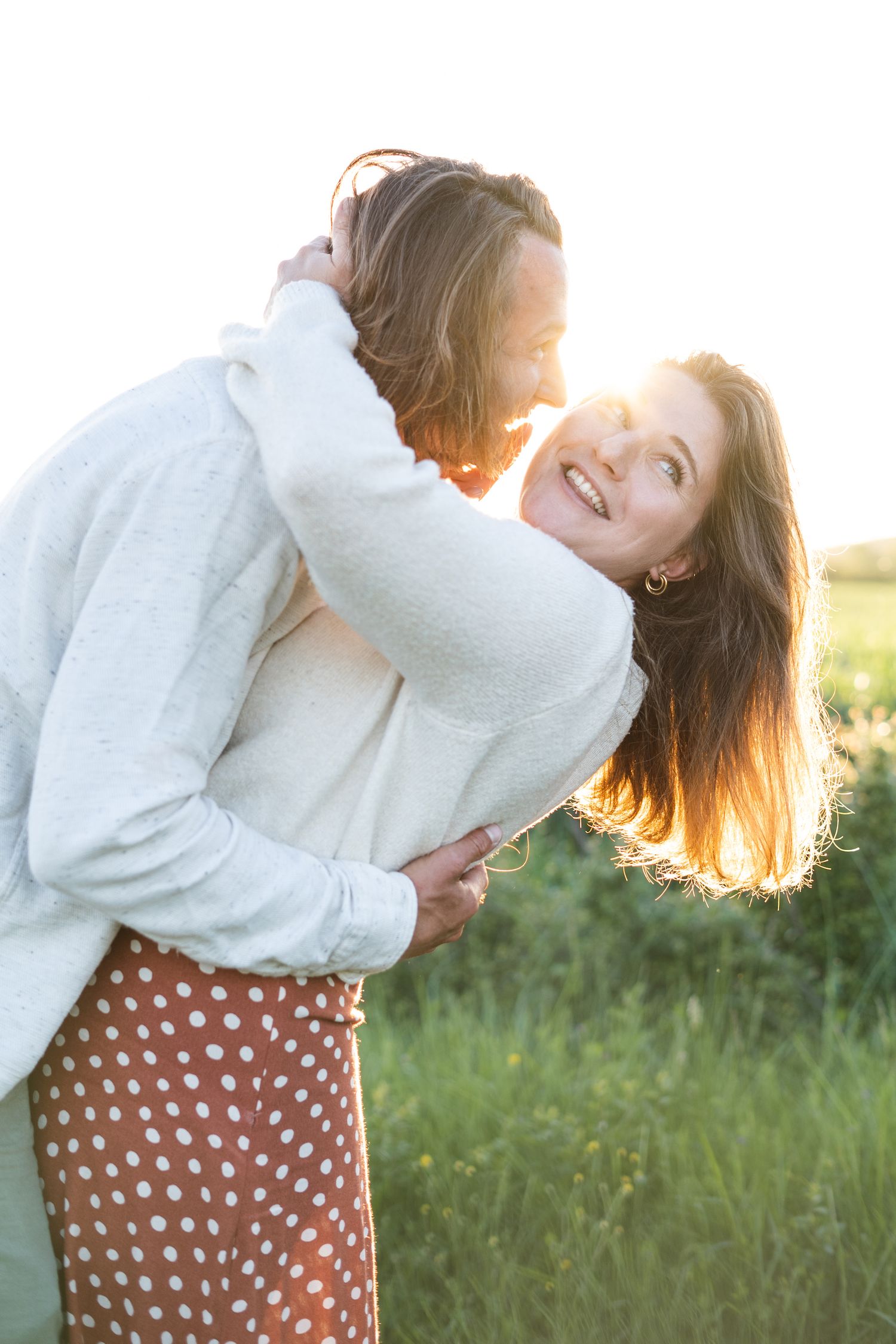 Photo couple sunset