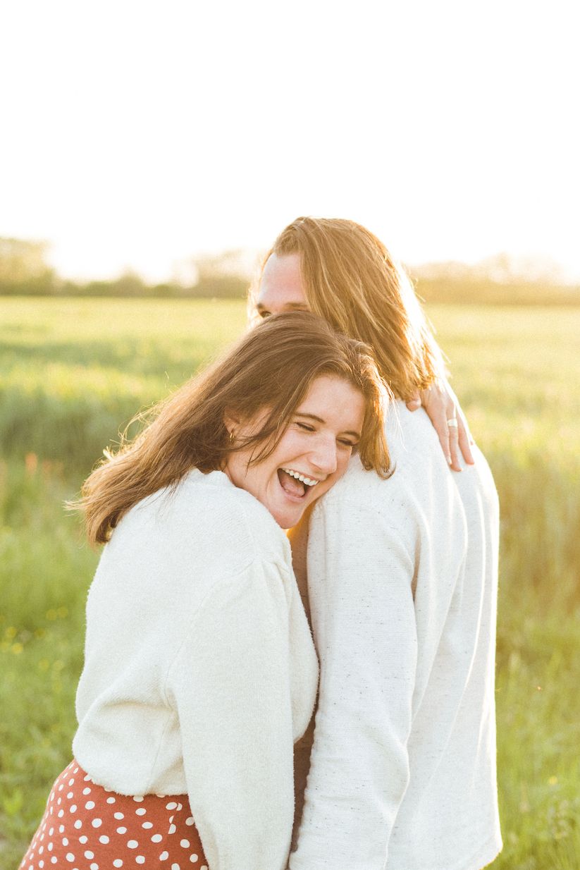 Photo couple sunset