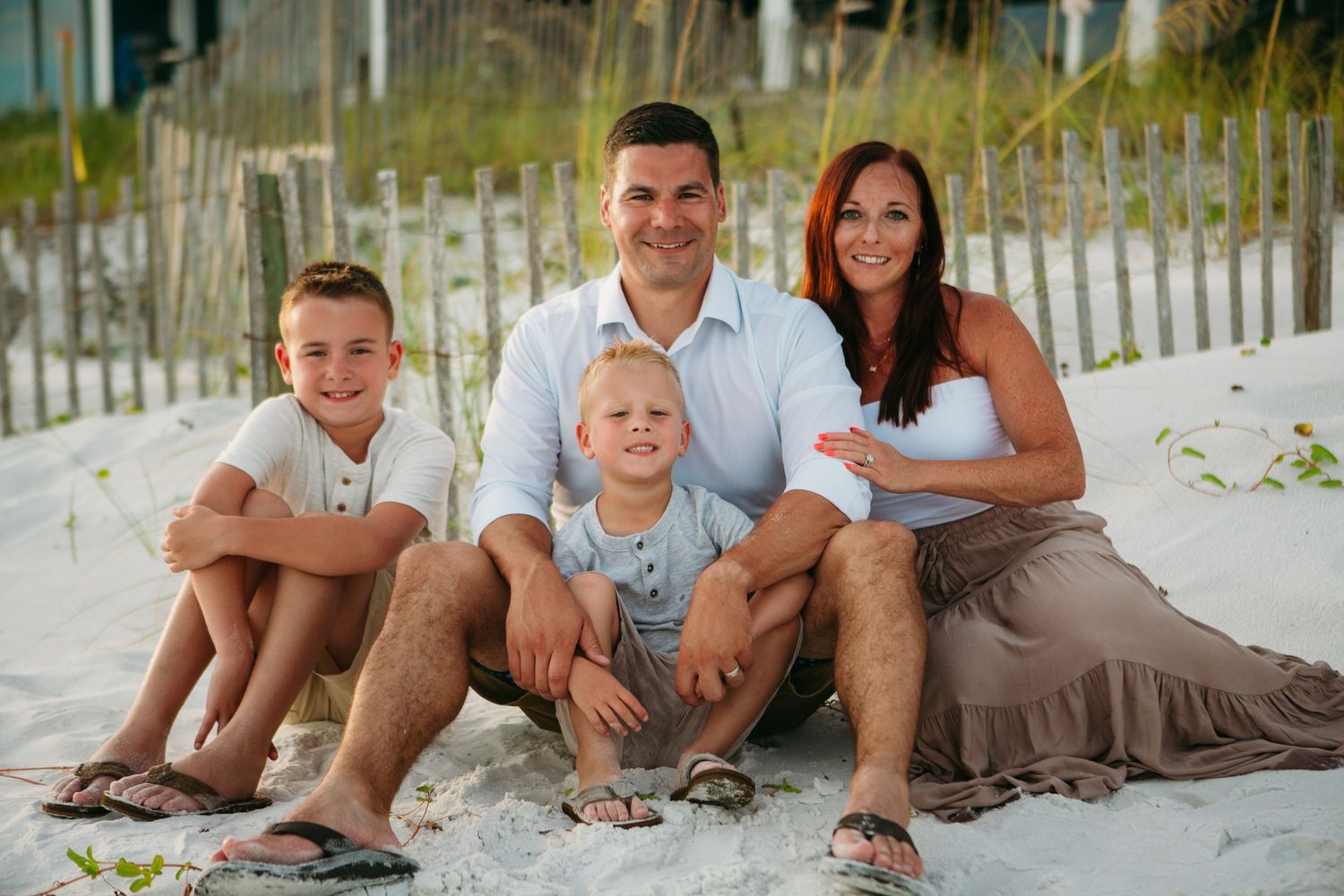 family photo on the beach
