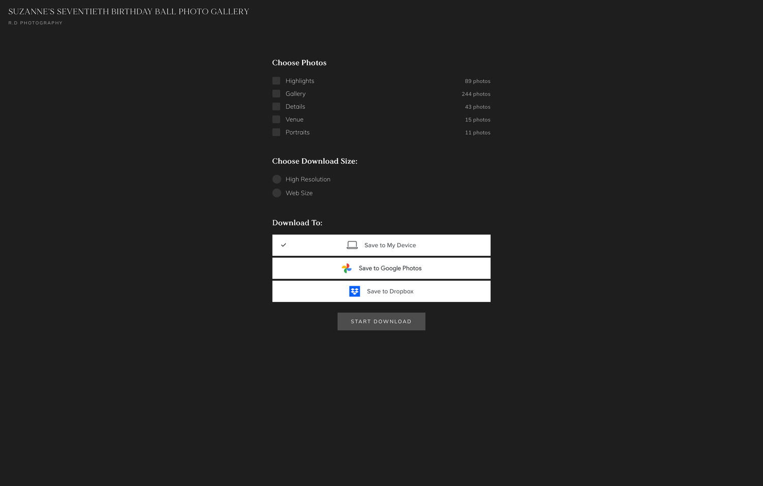 Dark website interface showing multiple navigation elements and menu options in a minimalist design layout.