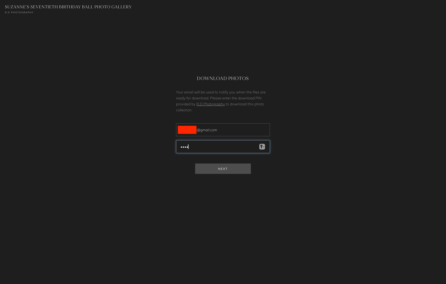 Dark login screen interface with password input field and submit button against black background.