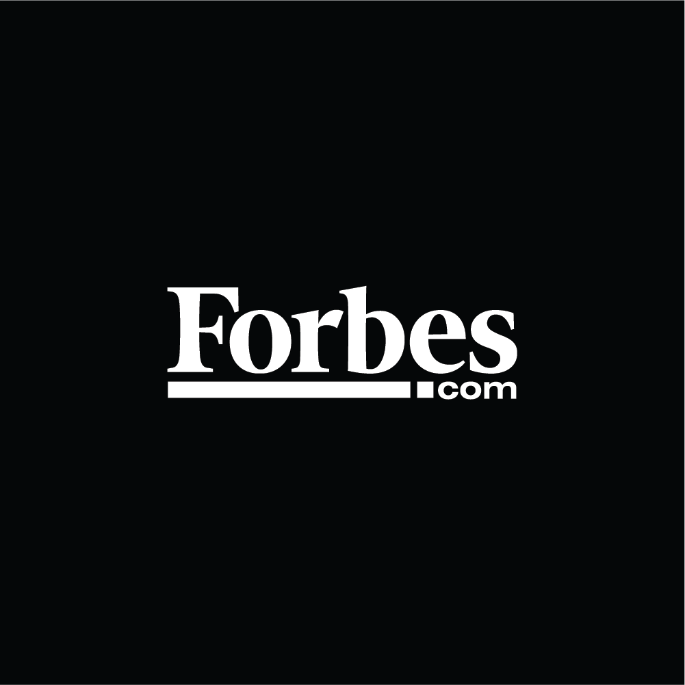 The Forbes media company logo in white text on a black rectangular background.