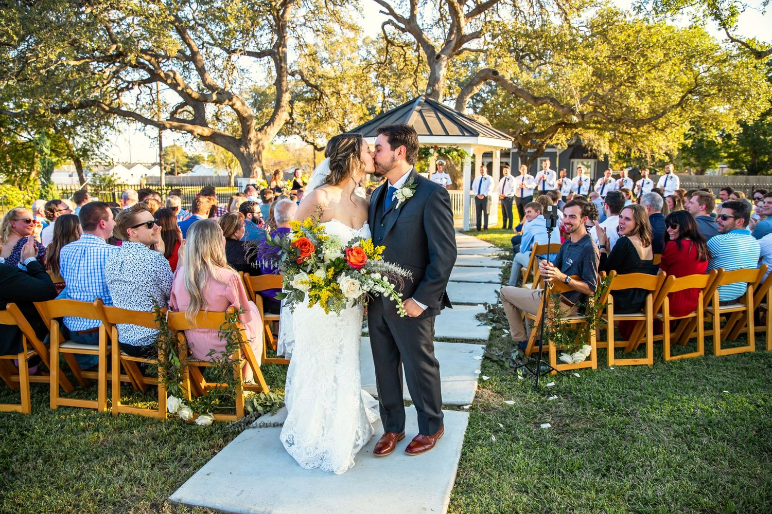 San Antonio couple's wedding at the Chateau Claire Boutique Bed and Breakfast.