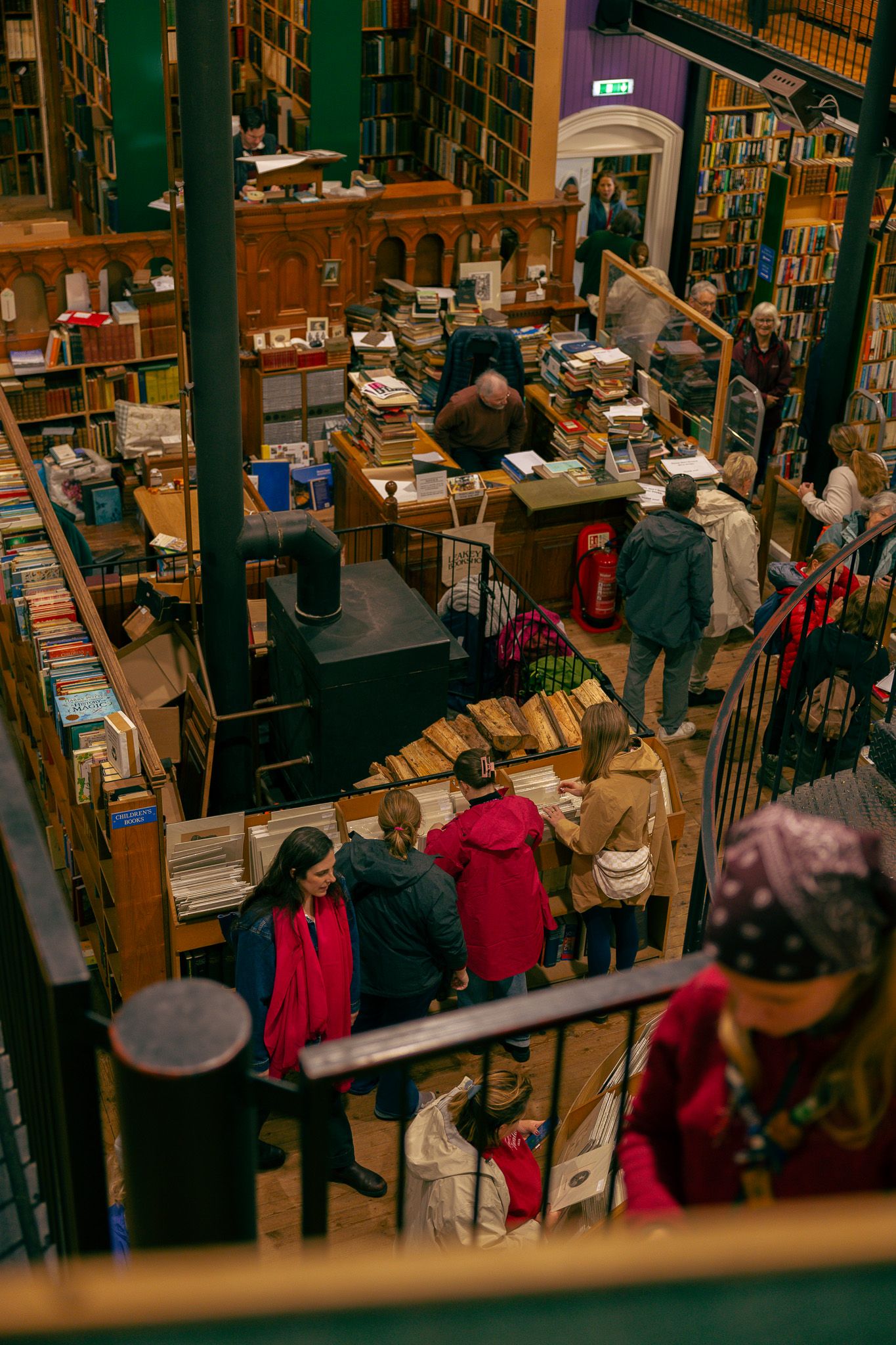 Patrons shopping in Leakey's Bookshop.
