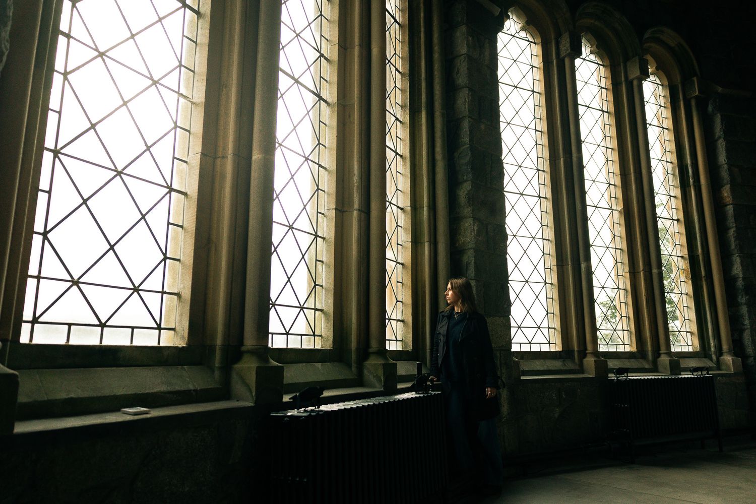 Sunlight coming through windows at St. Conan's Kirk, Scotland.