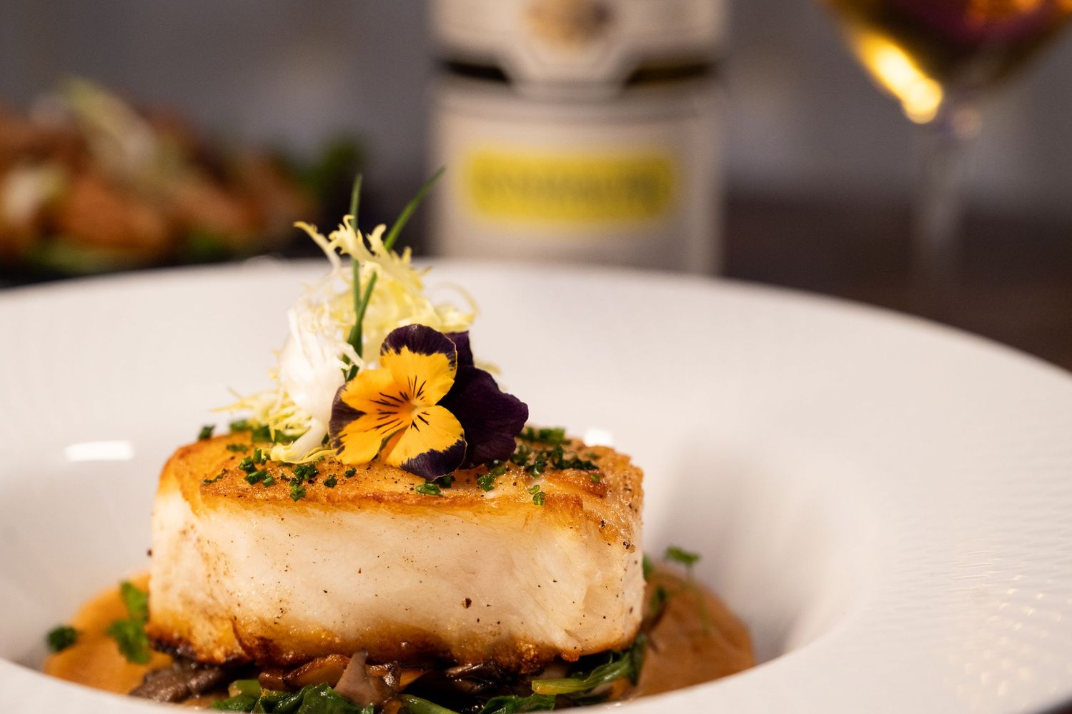 Freshly prepared fish dish photographed for a Las Vegas restaurant