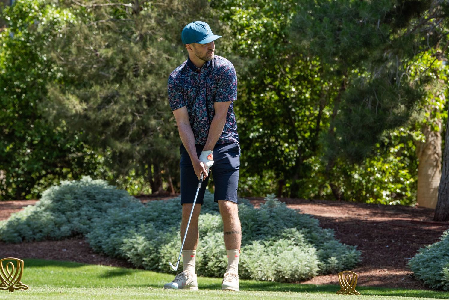 Justin Timberlake participating in a celebrity golf event