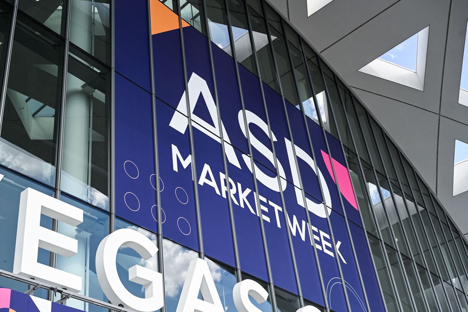 Professional convention signage welcoming attendees at a Las Vegas event