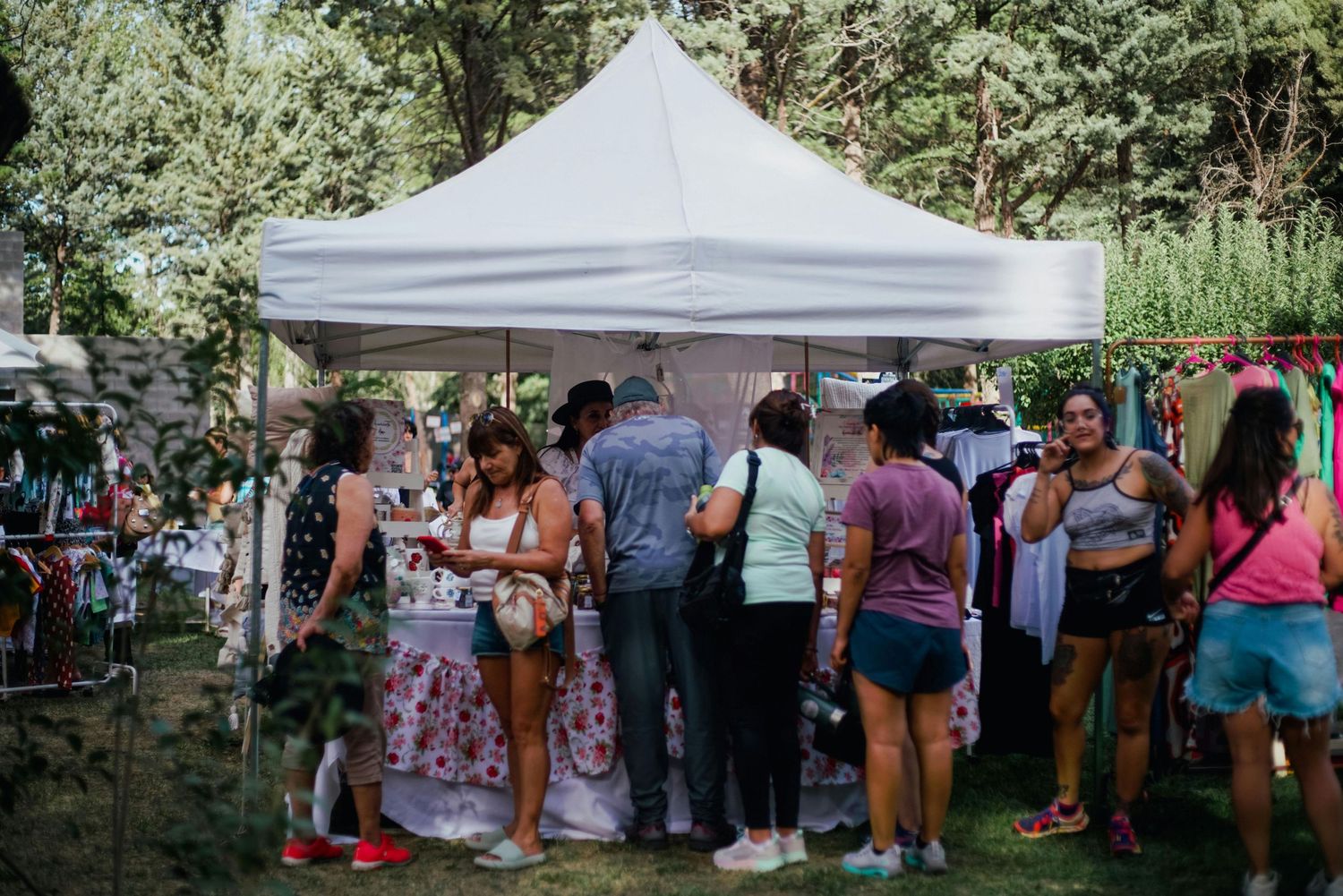 crowd of people at a craft fair