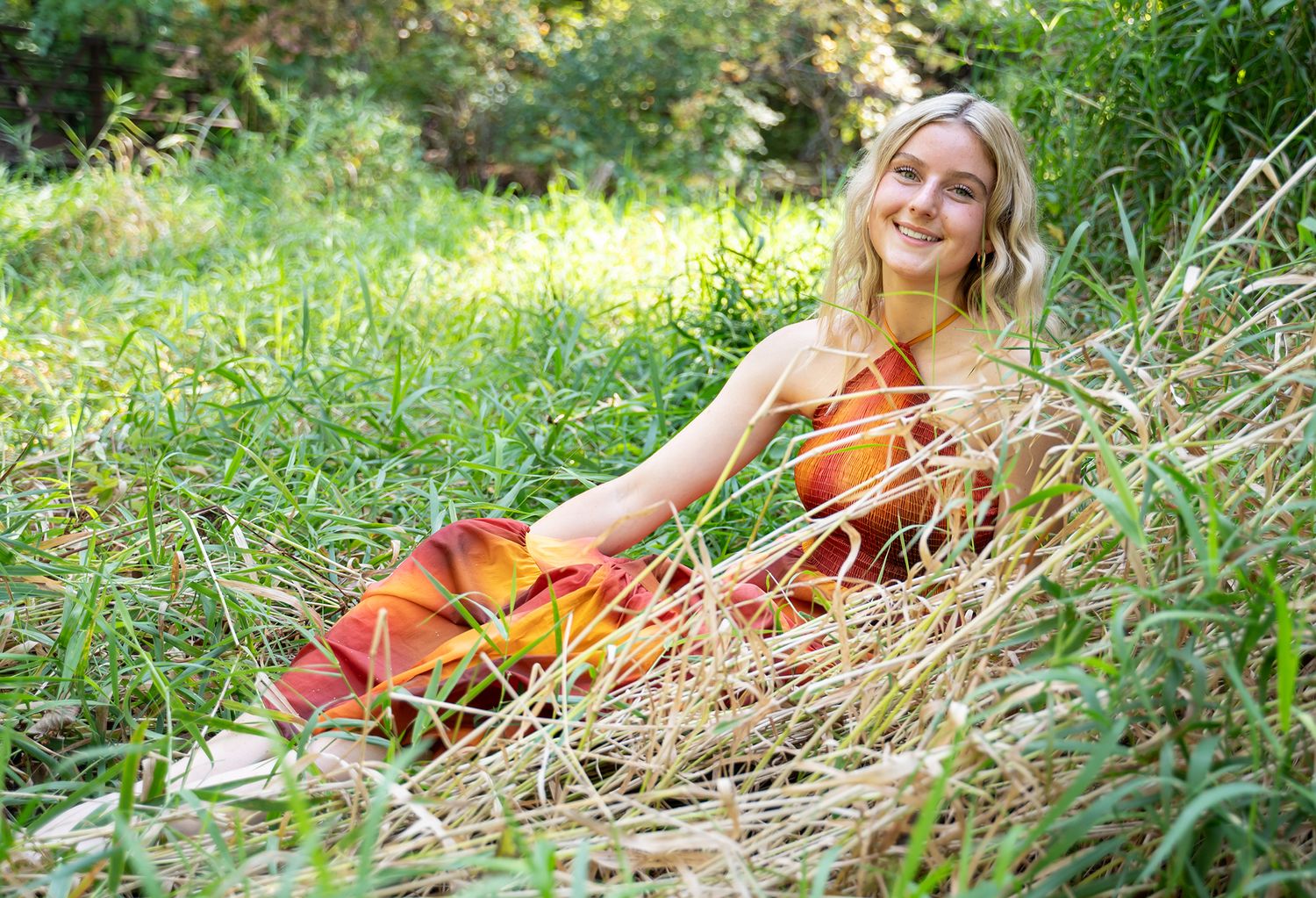 senior girl in field