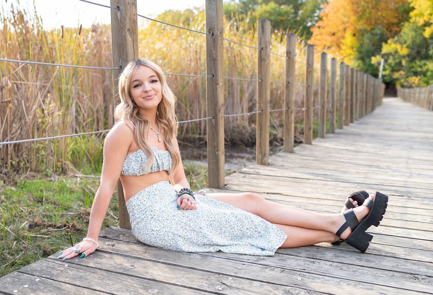 senior girl on bridge