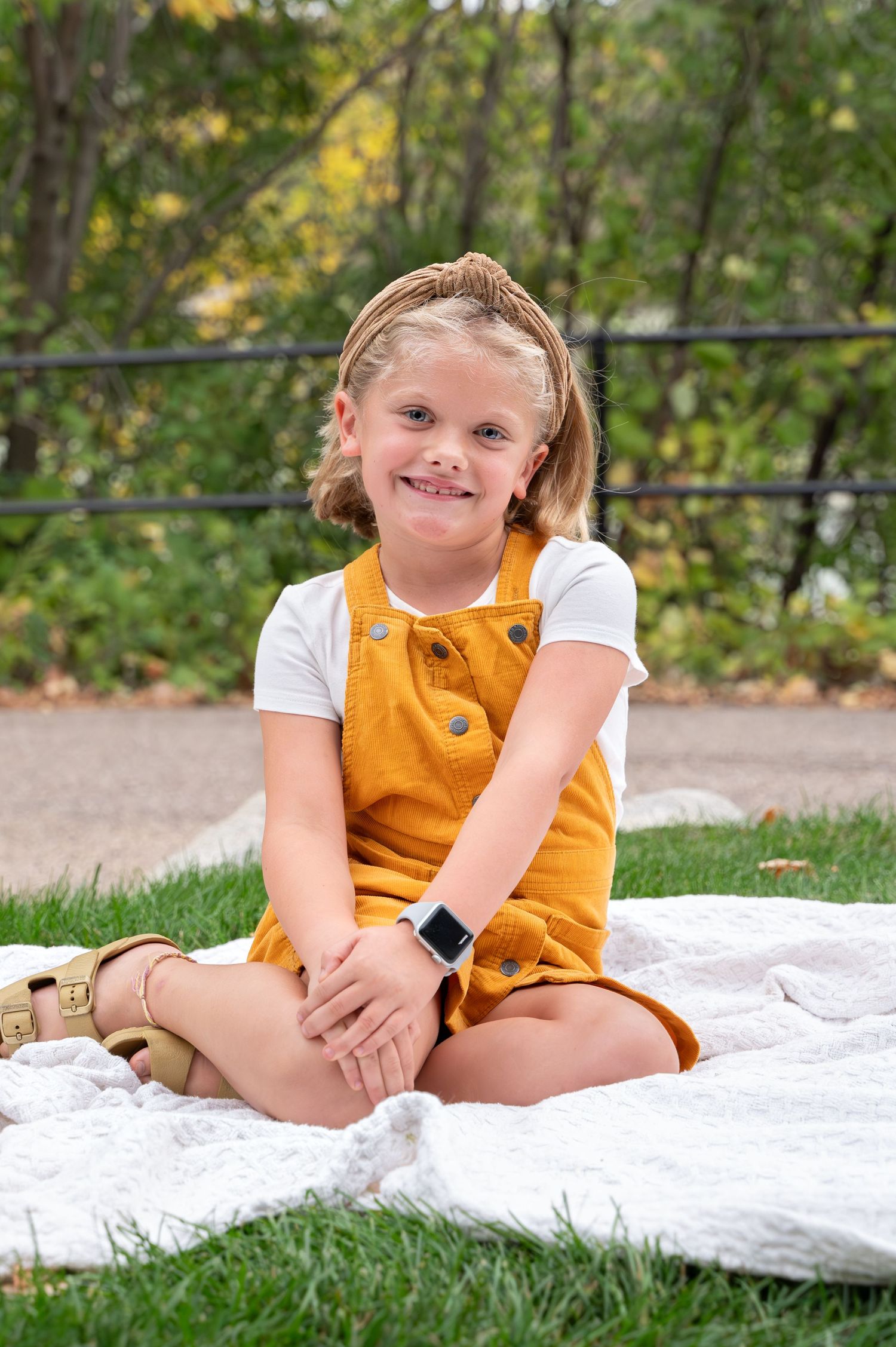 little girl smiling fall photo