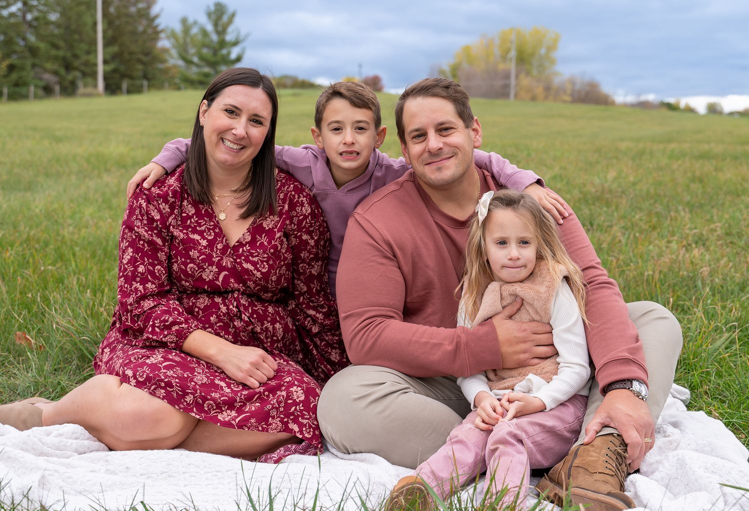 family on farm
