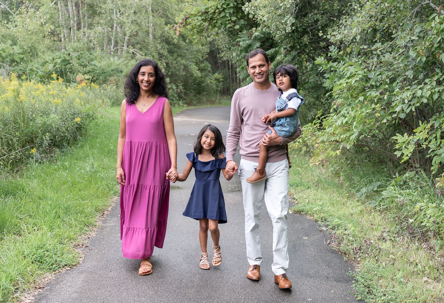 family walking