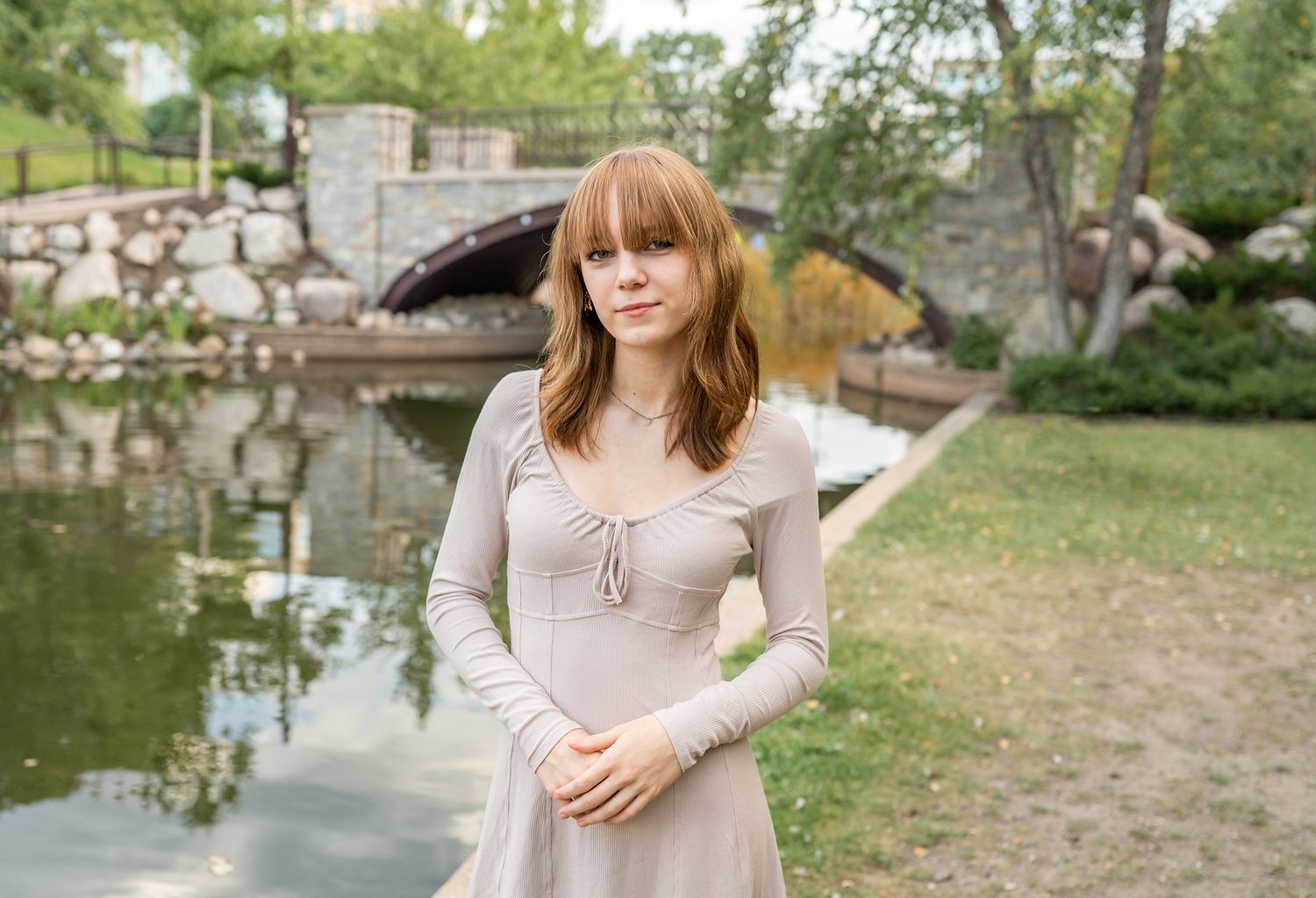 senior girl with bridge