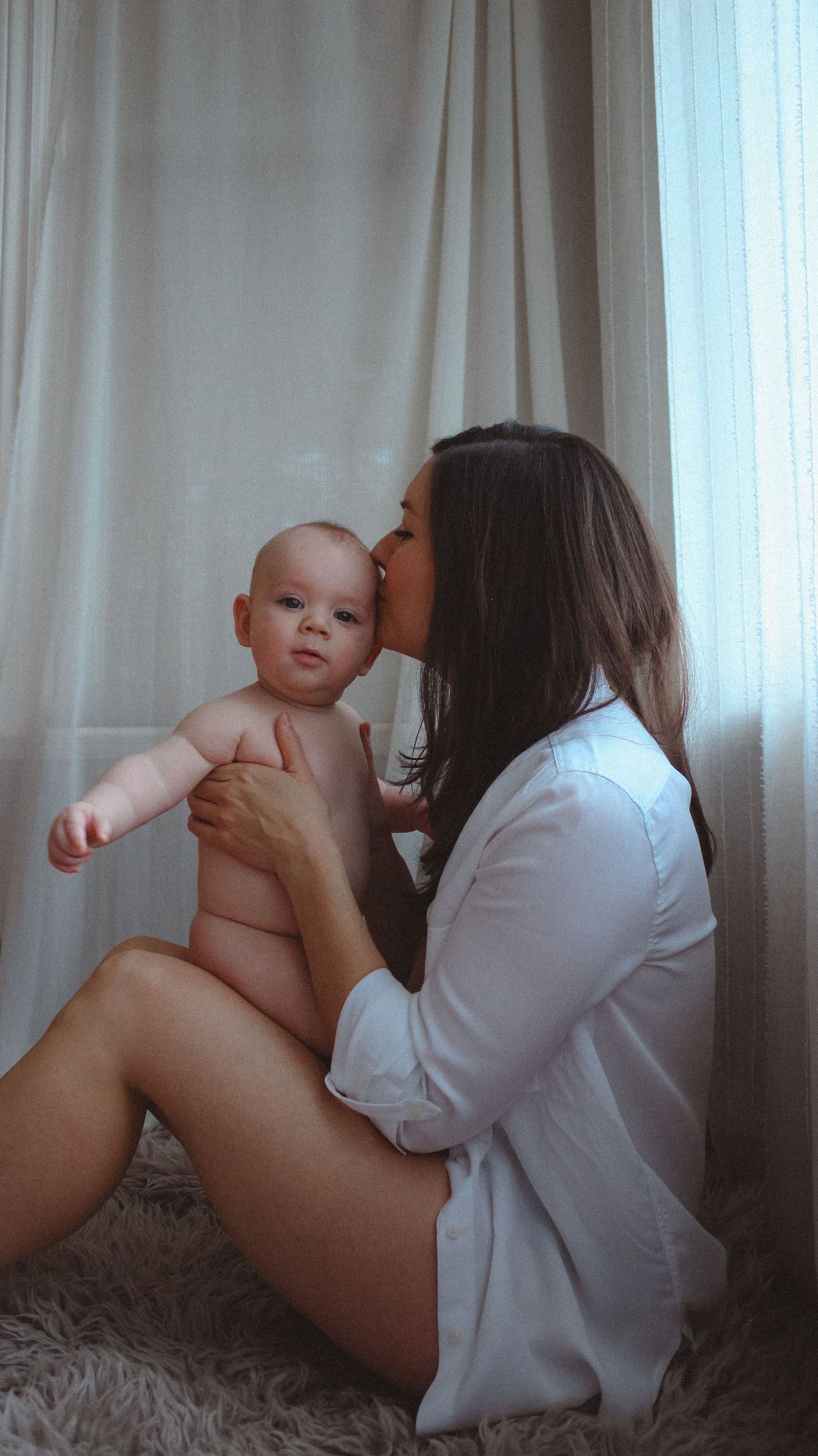 intimate motherhood portrait from a in-studio motherhood session in vancouver, bc.