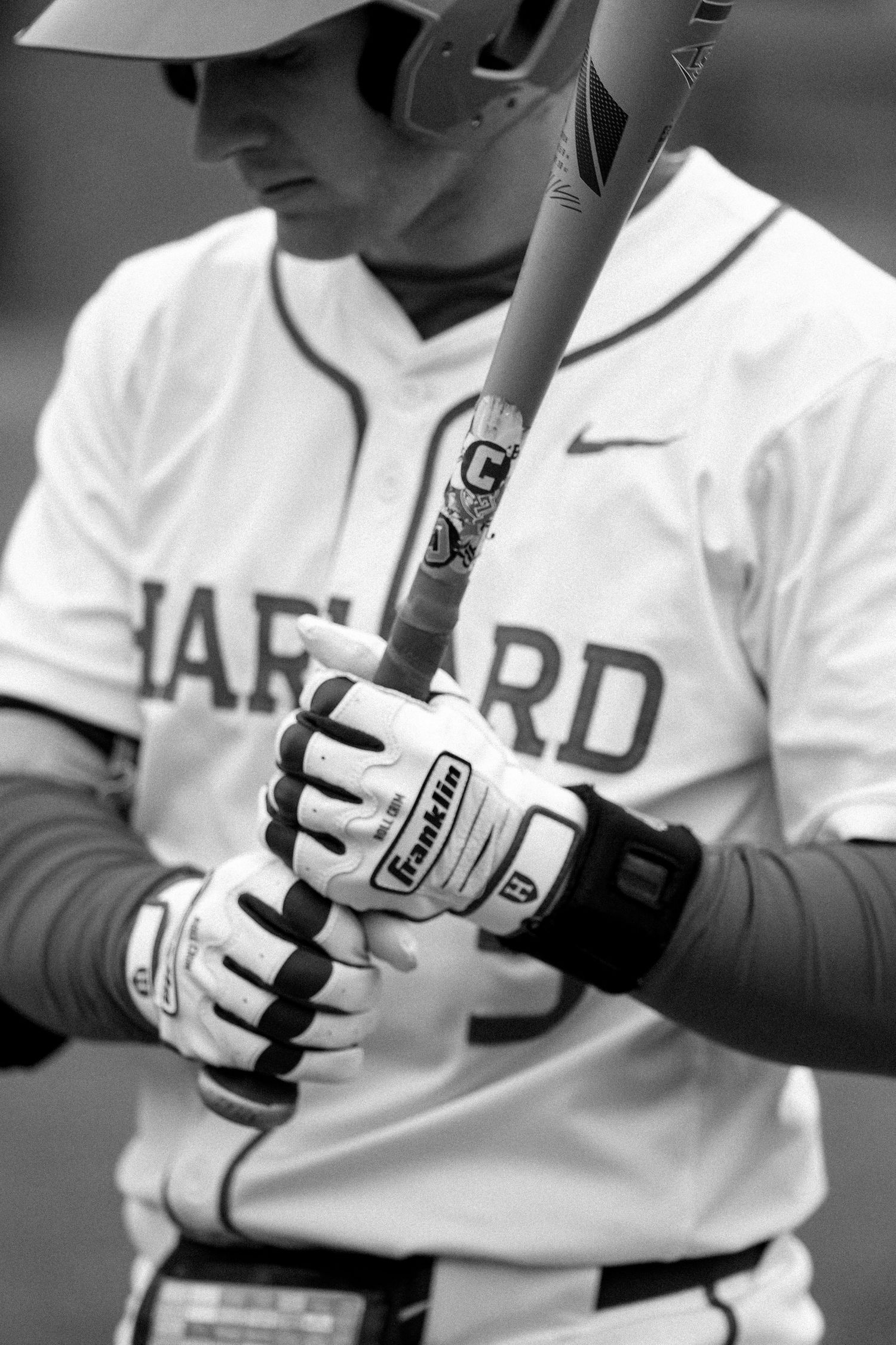 Baseball player holding his bat