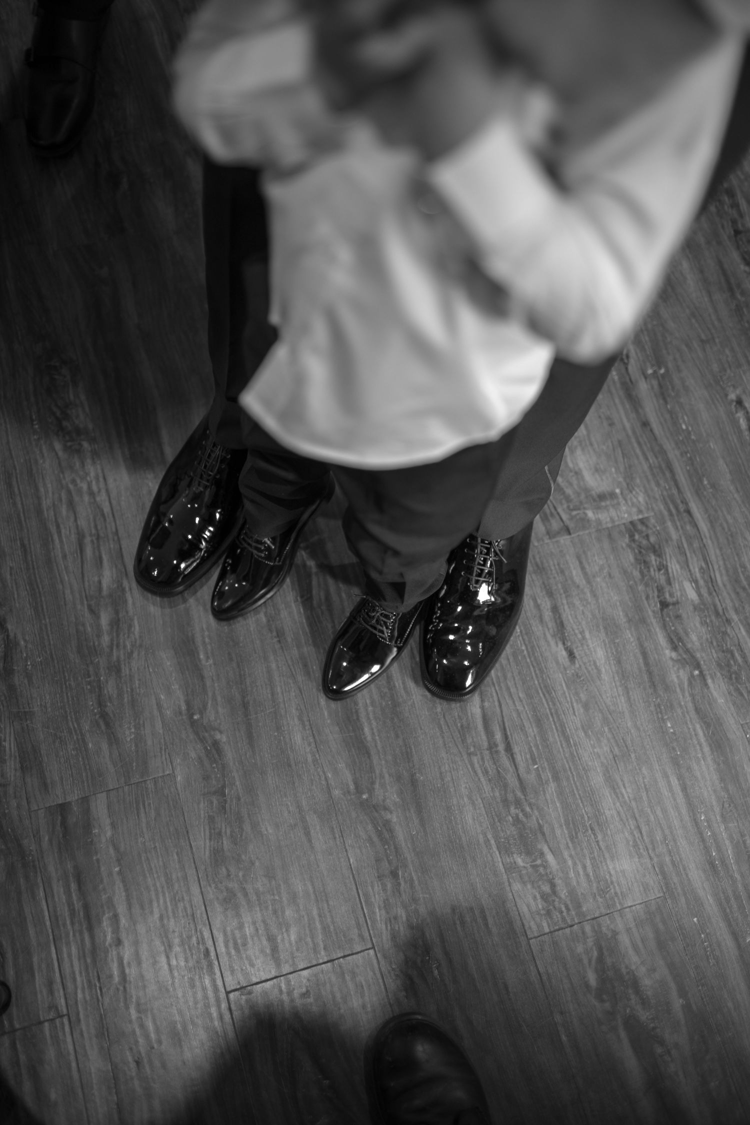 Black and white imagery of father and son