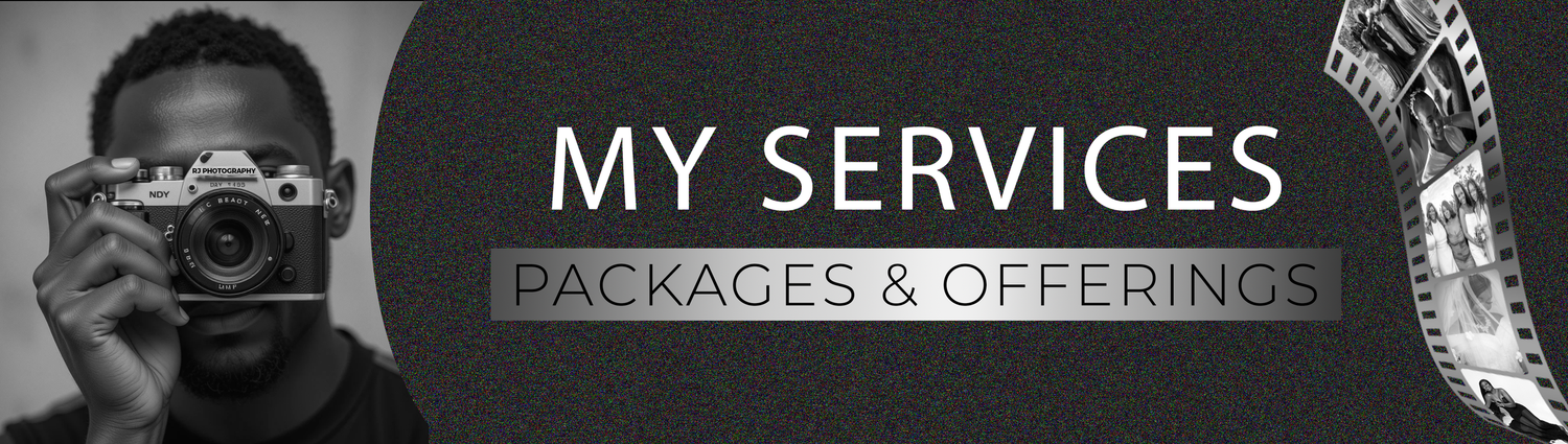 Dark themed banner displaying 'MY SERVICES PACKAGES & OFFERINGS' text in white.