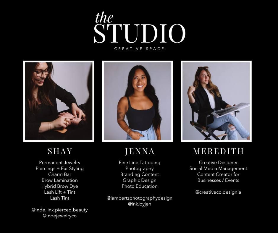 Professional studio service offerings showcasing photography and design specialties.
