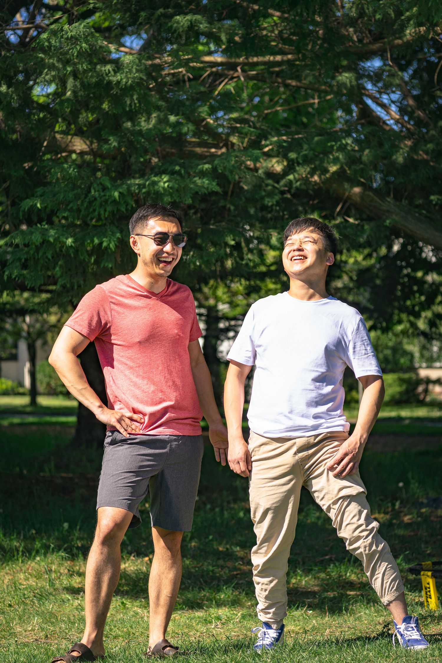 Portrait of a close friends in casual wear smiling confidently