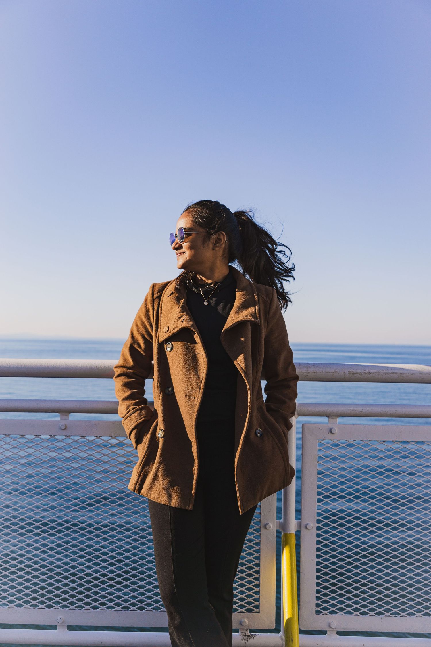 Natural portrait during sunny afternoon in the BC Ferry from Victoria to Vancouver